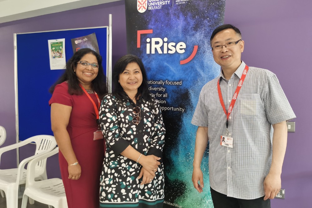 iRise and Language Centre staff members smiling to camera