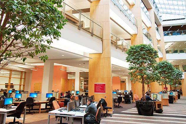 Computer study area in the mcclay library