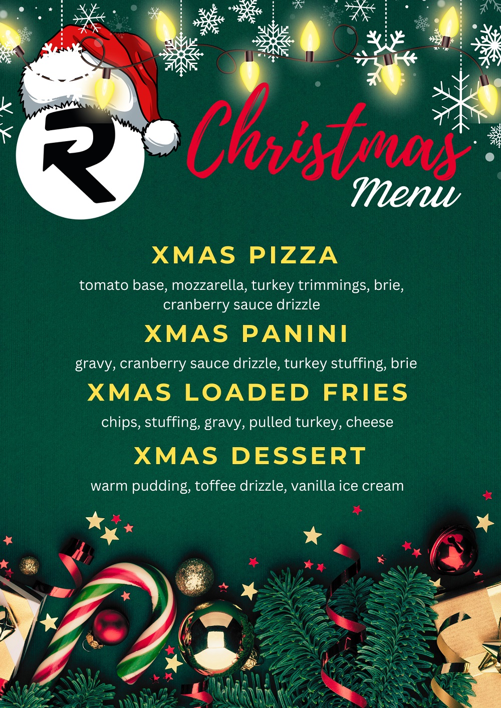 Reboot cafe Christmas menu 2024